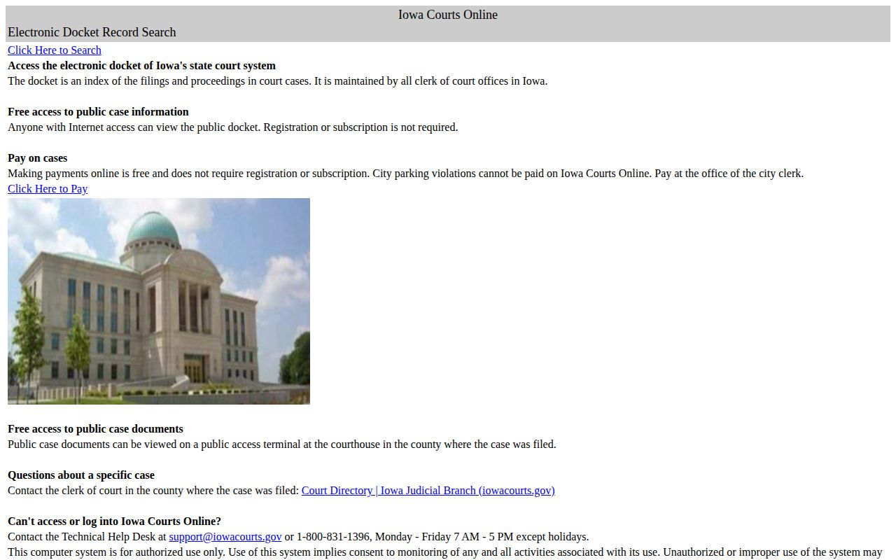 Iowa Courts Mahaska County arrest disposition search